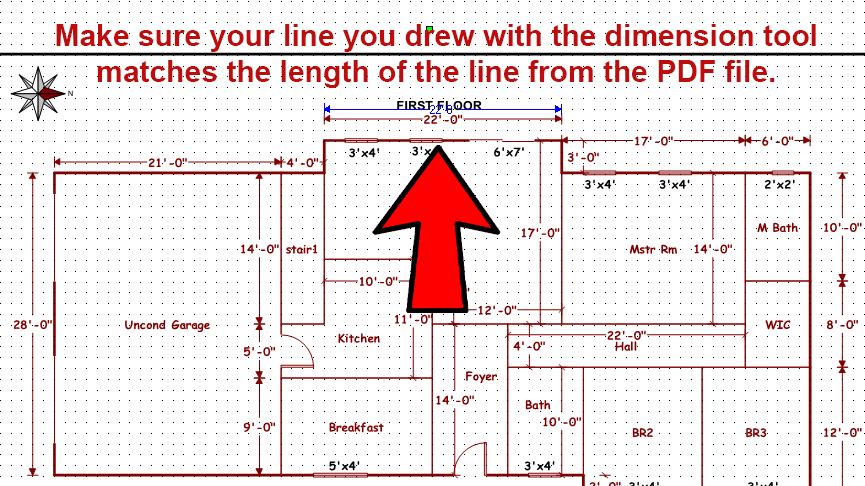 new dimension tool line match